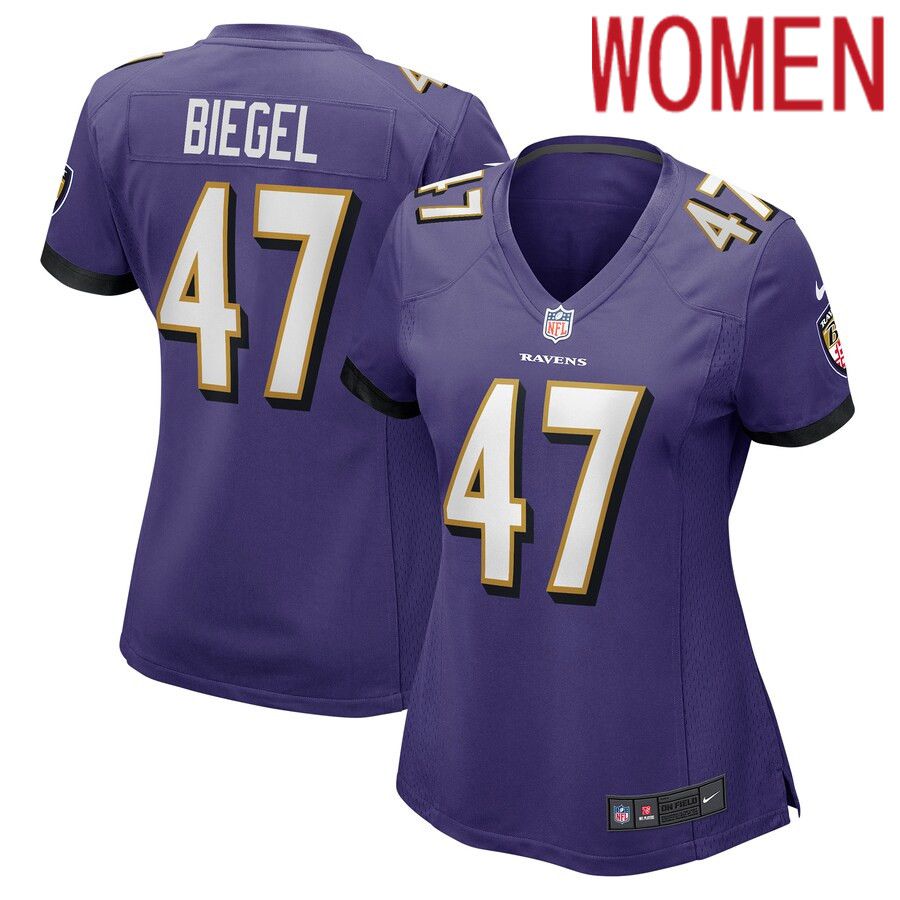 Women Baltimore Ravens 47 Vince Biegel Nike Purple Player Game NFL Jersey